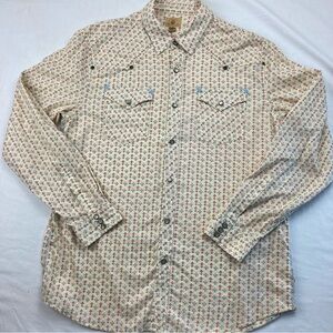 Trevero western long sleeve shirt Pearl snaps Large Floral print